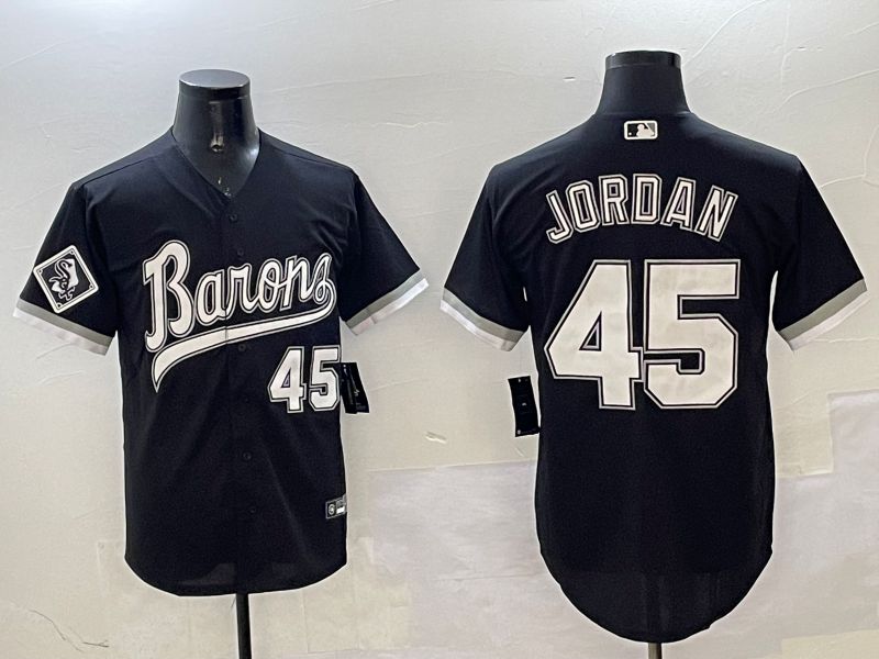 Men Chicago White Sox #45 Jordan Black Throwback Game 2025 Nike MLB Jersey style 2